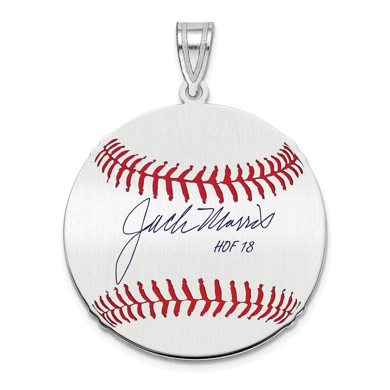 Sterling Silver Jack Morris Signature Md Enamel Baseball Pendant